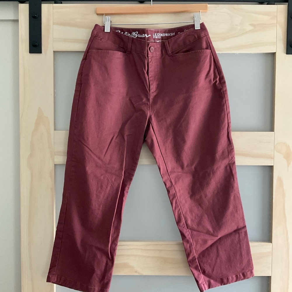 Eddie Bauer Curvy Crop Chino Pants Size 6 Stretch Cotton